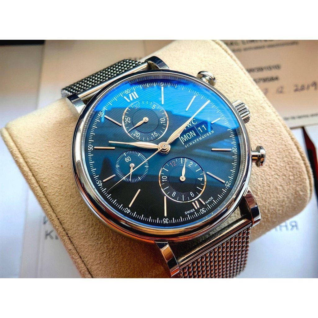 IWCWC Wave Fino Timer 75320 Movement Stable Black Surface เส้นผ่านศูนย์กลาง 42mm