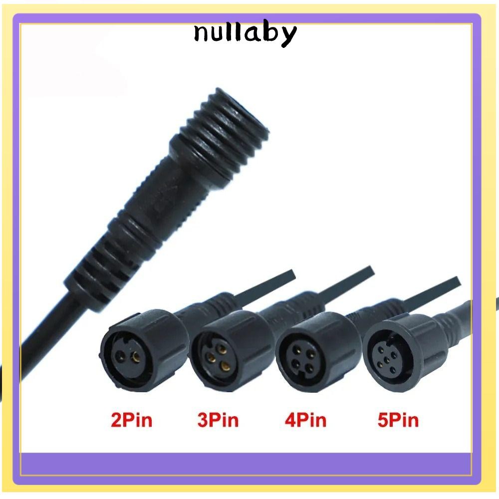NULLABY 2Pin 3Pin 4Pin แจ็ค,สายสีดํา 20 ซม.ชายหญิง LED Connector,ไฟ LED 2Pin 3Pin 4Pin IP67 สายไฟกัน