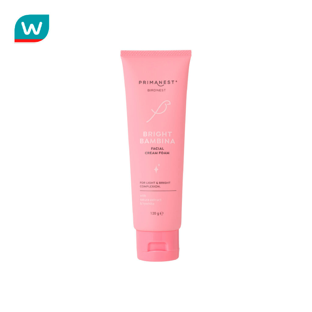 PrimaNest พรีมาเนสท์ เบิร์ดเนสท์ ไบรท์ แบมบีน่า 120 กรัม โฟมล้างหน้าเพื่อผิวกระจ่างใส