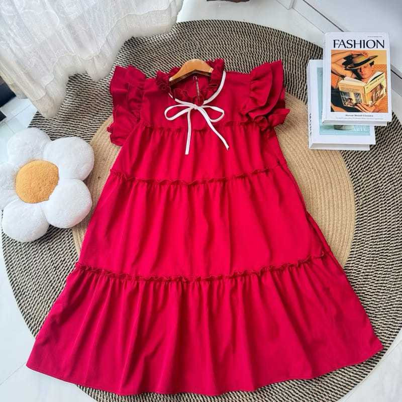 KATUN Tq88indonesia Modern Plain Teenage Dress / SALLY Ruffled Cotton Dress / ชุดลําลอง