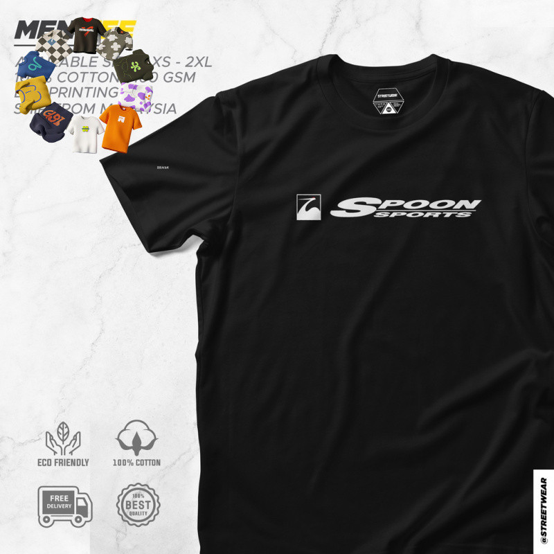 เสื้อยืดผ้าฝ้ายแท้ พร้อมพิมพ์ลาย Honda Spoon Sports สำหรับผู้ชาย สีสันหลากหลาย ขนาด S-4XL