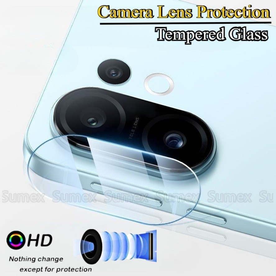 สําหรับ Vivo V60 V2511 5G เลนส์โทรศัพท์ฟิล์มกระจกนิรภัย Curverd กล้อง 3D ป้องกัน HD Protectors ใสปกห