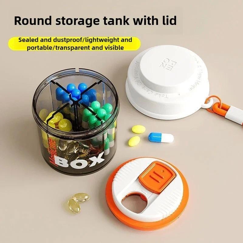 Pill Box Pill Case 4 Grids Tablet Pill Organizer Case Dispenser Travel Tablet Holder Container Medic