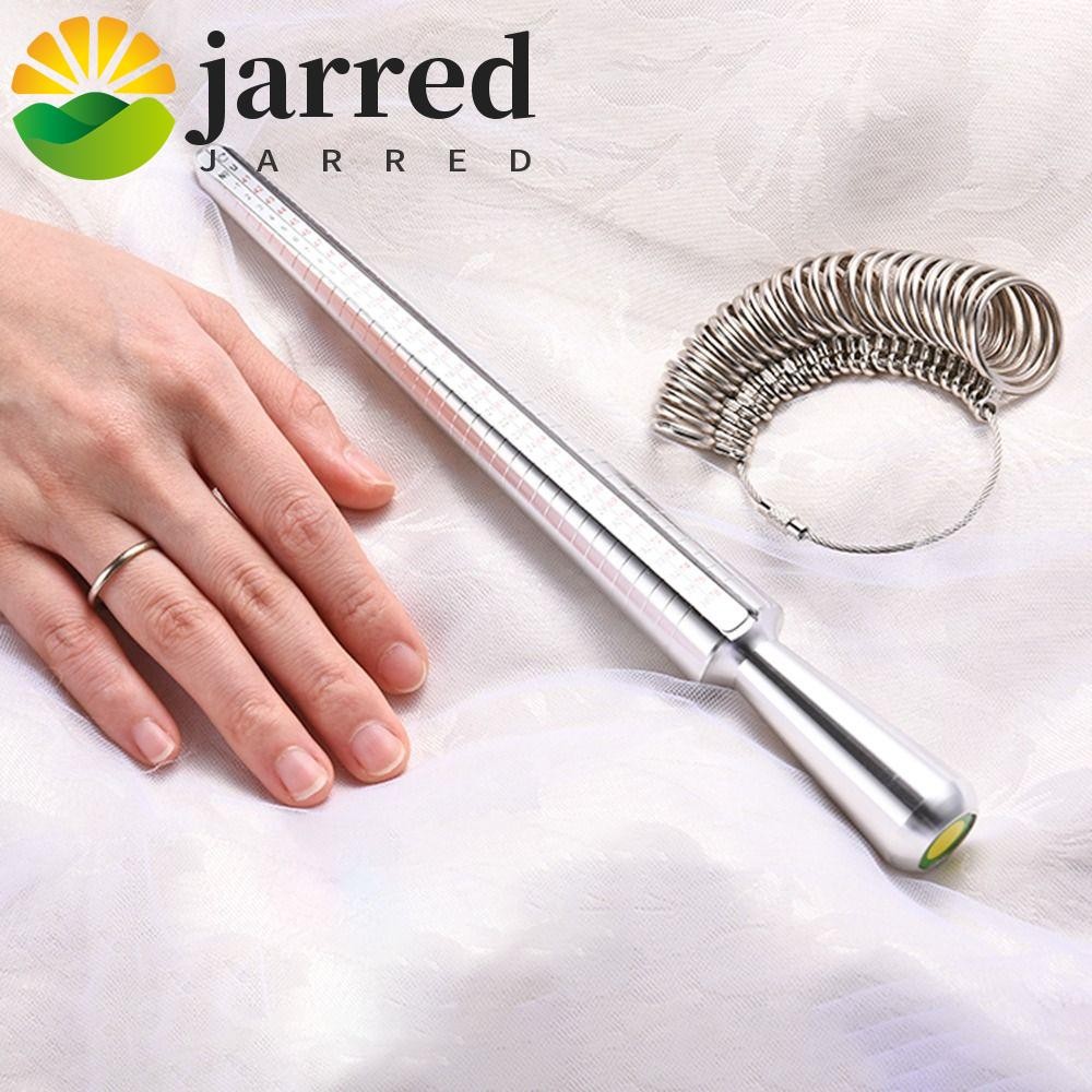 JARRED เครื่องวัดขนาดแหวน ประกอบด้วย Mandrel และ Stick ทำจากอะลูมิเนียม ทนทานและขอบเรียบ สําหรับวัดขนาดแหวนของผู้หญิงและผู้ชาย