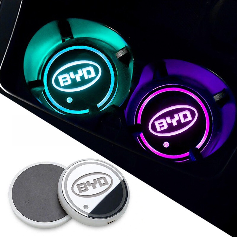โลโก้รถไฟ LED รถถ้วย Pad สีสัน Coaster สําหรับ BYD Stromspeicher E6 G3 Repuestos F0 Repuestos F3 G3 