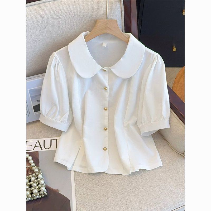 ส่งไวจากไทย⭐Summer⭐S-3XL   เสื้อเชิ้ตแขนสั้นสไตล์ฝรั่งเศสหวานๆ สำหรับเด็กหญิง แบบใหม่สำหรับฤดูร้อน