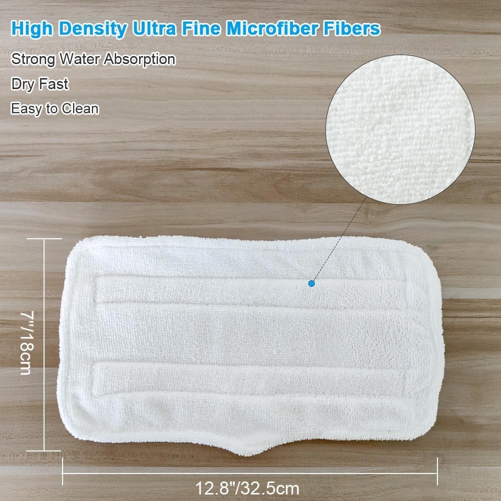 Fushing 7 ชิ้น Steam Mop Pads,ล้างทําความสะอาดได้ไมโครไฟเบอร์ทําความสะอาด Steamer เปลี่ยนแผ่นสําหรับ