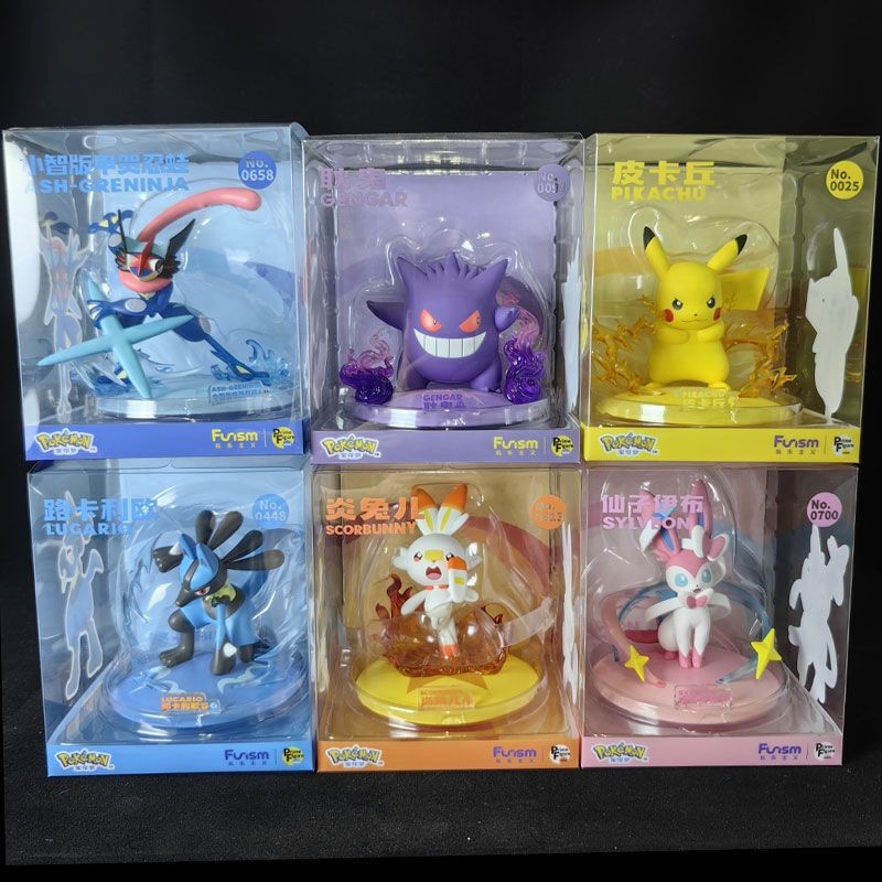 พร้อมส่งของแท้ Pokémon Playism Gengar Pikachu Fairy Ibrahimovic Koga Ninja Frog Lucario Figure 4.6