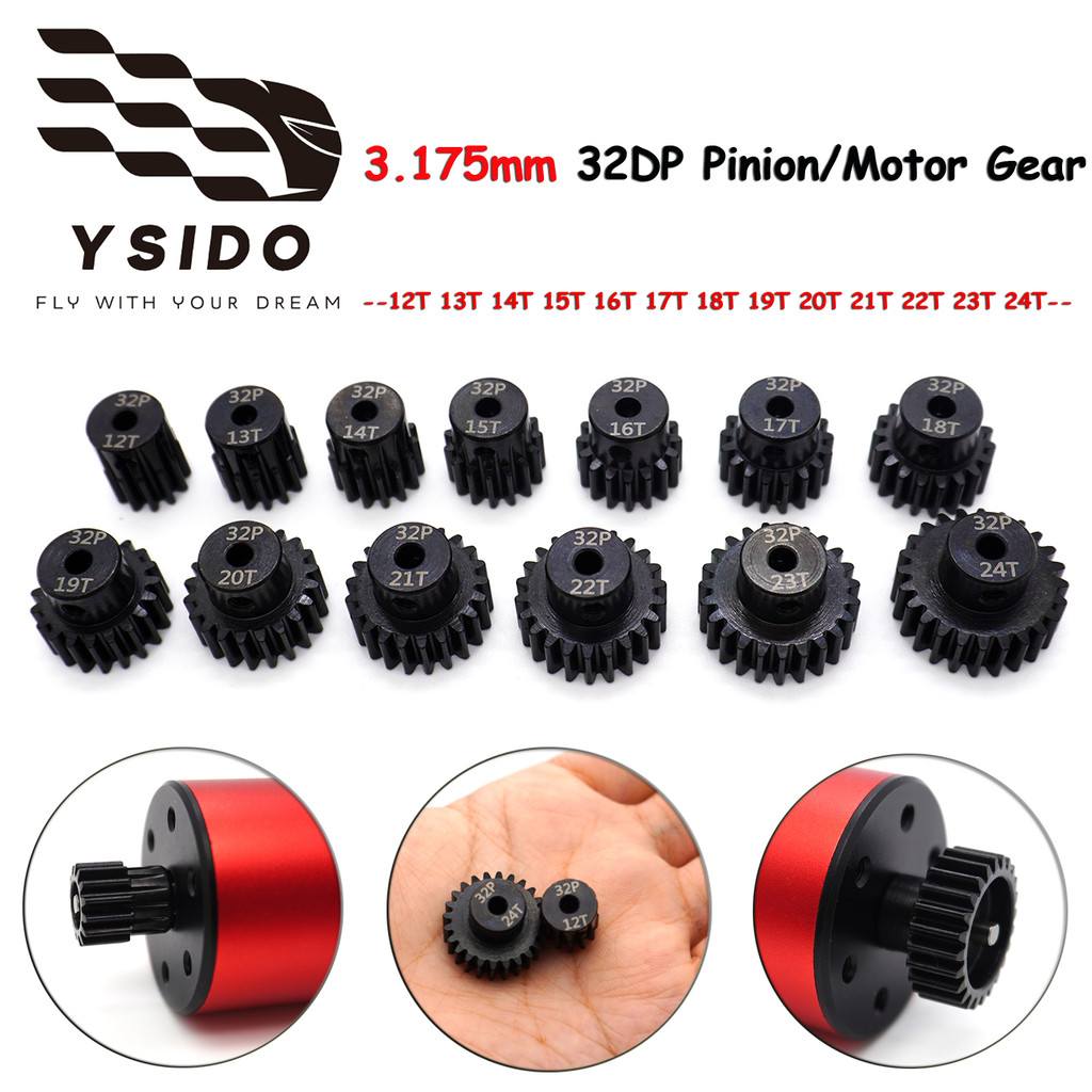32DP 3.175 มม.เหล็กชุบแข็งโลหะ Pinion 12T-24T เกียร์มอเตอร์สําหรับ 1/10 RC รถ RC Buggy truggy รถบรรทุกมอนสเตอร์ RC รุ่นอุปกรณ์เสริม