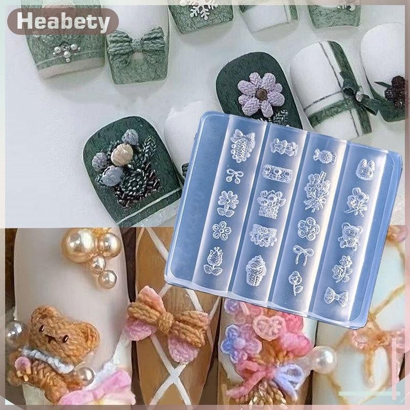[ Heabety] 3D ผลไม้ซิลิโคนแม่แบบเล็บดอกไม้หวานกลีบเล็บนางฟ้า DIY ตกแต่งเล็บสําหรับเล็บ Charms [COD]