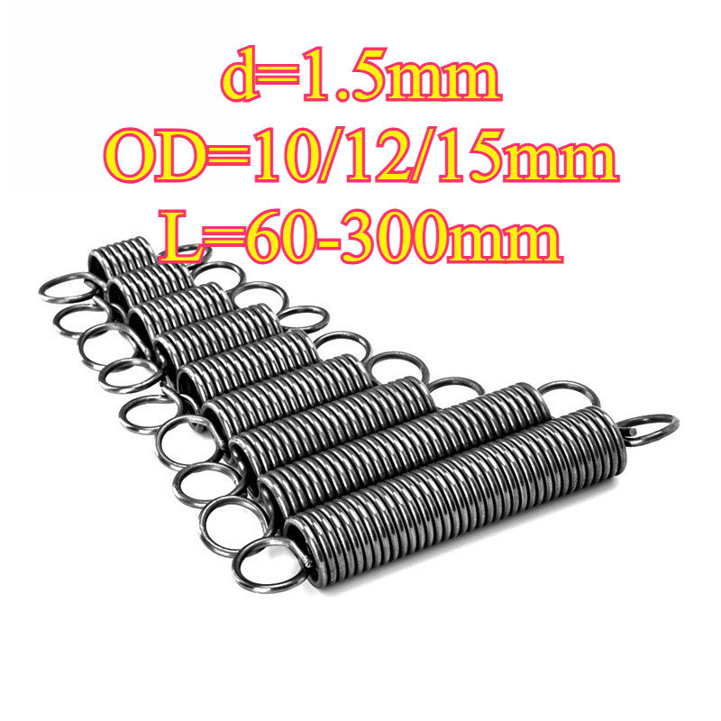 ✨สปริงแรงดึง/สปริง สปริงดึงปลายท่อ สปริงดึงพร้อมตะขอ ทาประตูโรงรถ มัดนิ่ง เครื่องแกว่ง d=1.0mm,OD10/125mm,L=60~300mm (HA-XDT-TH-1) - รูปที่ 2