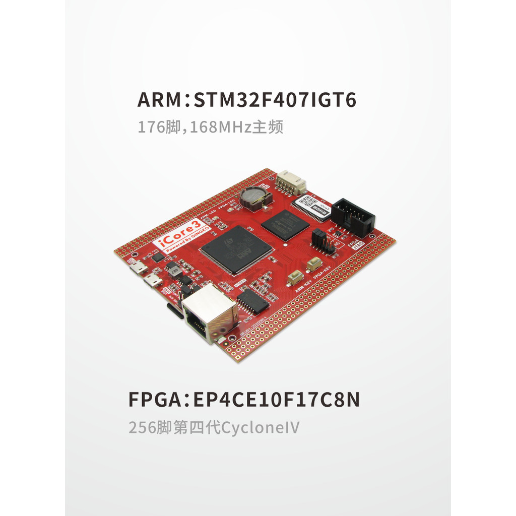 ARM FPGA บอร์ดพัฒนาบอร์ด Dual Core Altera STM32F4 EP4CE10 iCore3 เทคโนโลยีแปะก๊วย