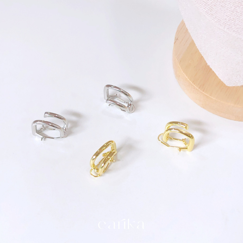 - venti cross cuff ต่างหูหนีบครอบติ่งหู (มีให้เลือก 2 สี) ผิวแพ้ง่ายใส่ได้