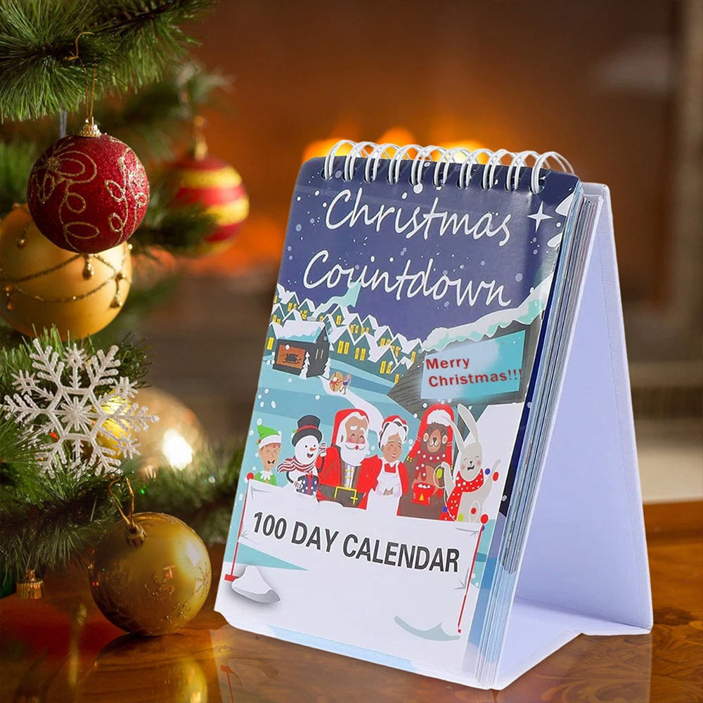 Christmas 100-Day Countdown Calendar Daily Surprises, Advent Calendar for Holiday Countdown & Decor