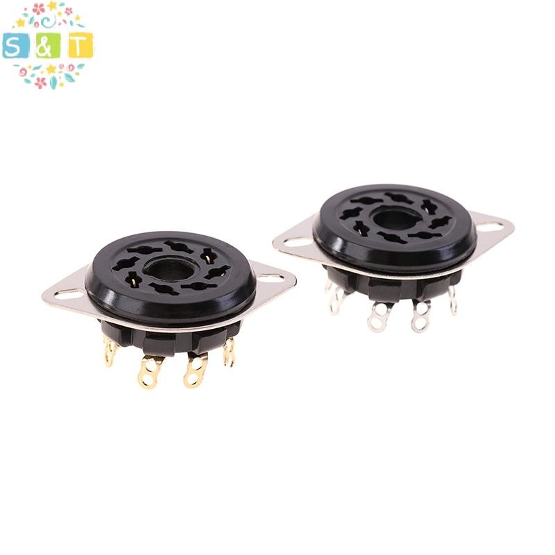[S&T] 1 PC 8Pin Bakelite Tube Socket Base S8WPF Bakelite Gilded For KT88 6550 6SN7 EL34 Vacuum Tube 