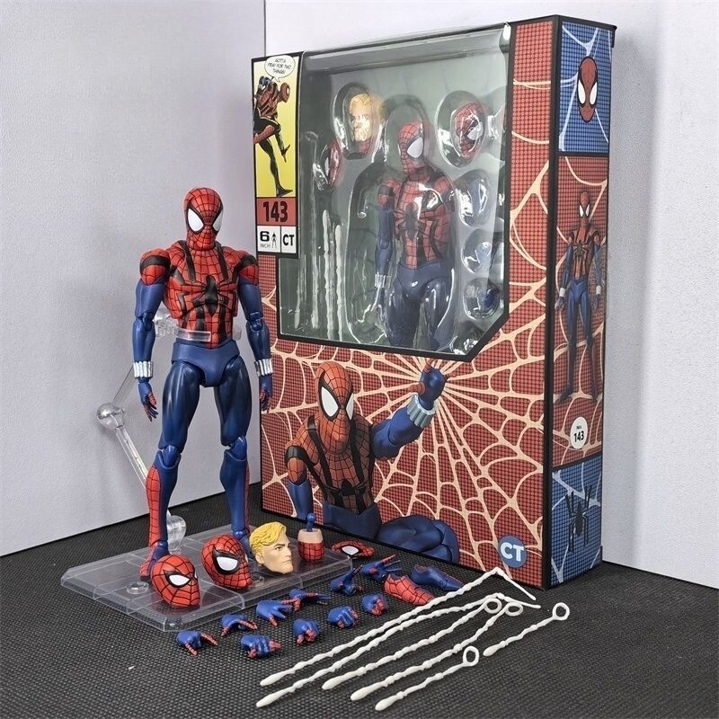 CT MAF143 SpiderMan Ben Reily พร้อมหน้ากากใหม่หัวประติมากรรมรูปการกระทําของเล่นตกแต่ง