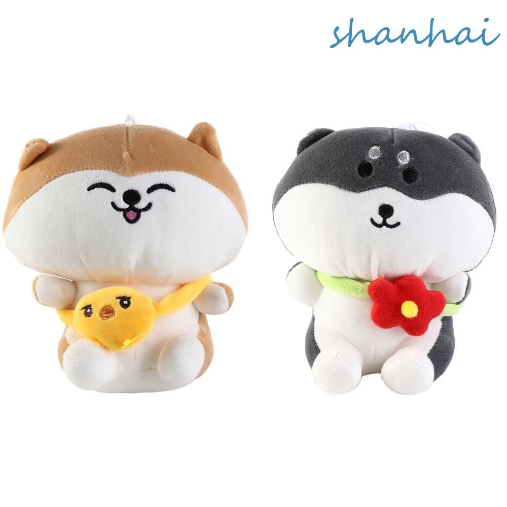 SHANHAI Husky สุนัขตุ๊กตาของเล่นจําลอง Husky ของขวัญวันเกิด Plushie ปัจจุบันคริสต์มาสของขวัญตกแต่งบ้