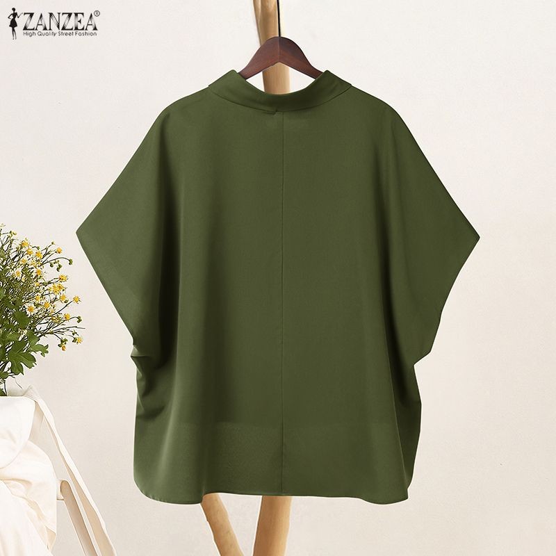 ZANZEA Celmia สไตล์เกาหลีสำหรับผู้หญิง เอлегานต์.swing-collar แขน3/4 ทรงคลายหลวม — صورة 8