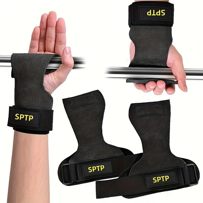Wrist Wraps for Weightlifting Lifting Cowhide Wrist Straps Grips Enhanced Gym Lifting Straps for Dea