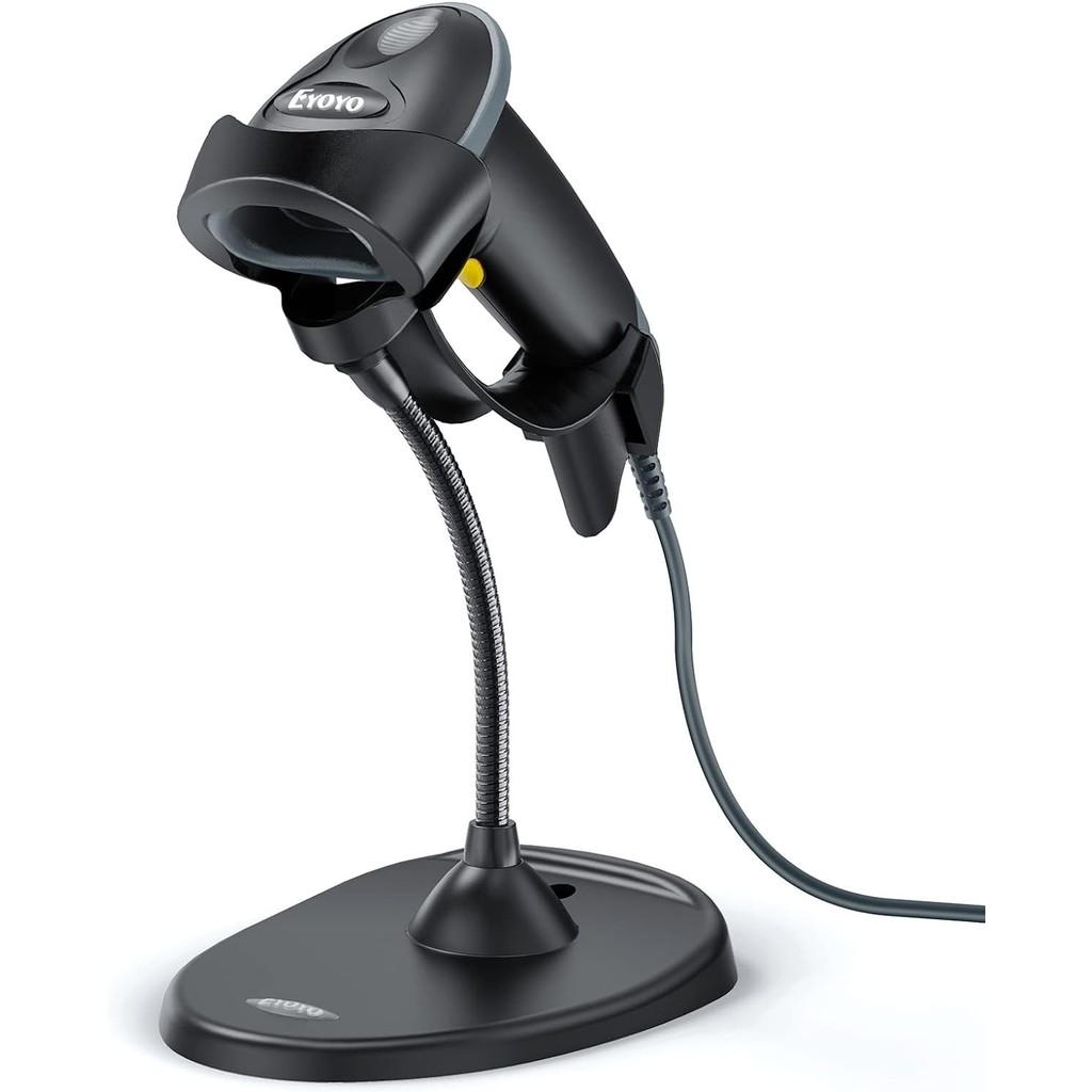 เครื่องสแกนบาร์โค้ด Eyoyo 2D พร้อมขาตั้งคอห่าน, สแกน QR Decode 1D ผ่านสาย USB เชื่อมต่อสําหรับ POS