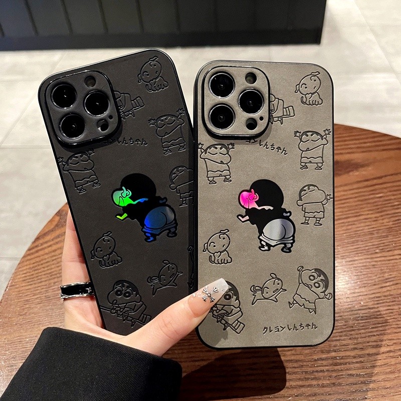 เคสโทรศัพท์หนังนิ่มพร้อมฝาหลังลายการ์ตูนเลเซอร์สําหรับ iPhone 16/15/14/13/12/11 Pro Max & Plus | เคสป้องกันสัมผัสนุ่ม
