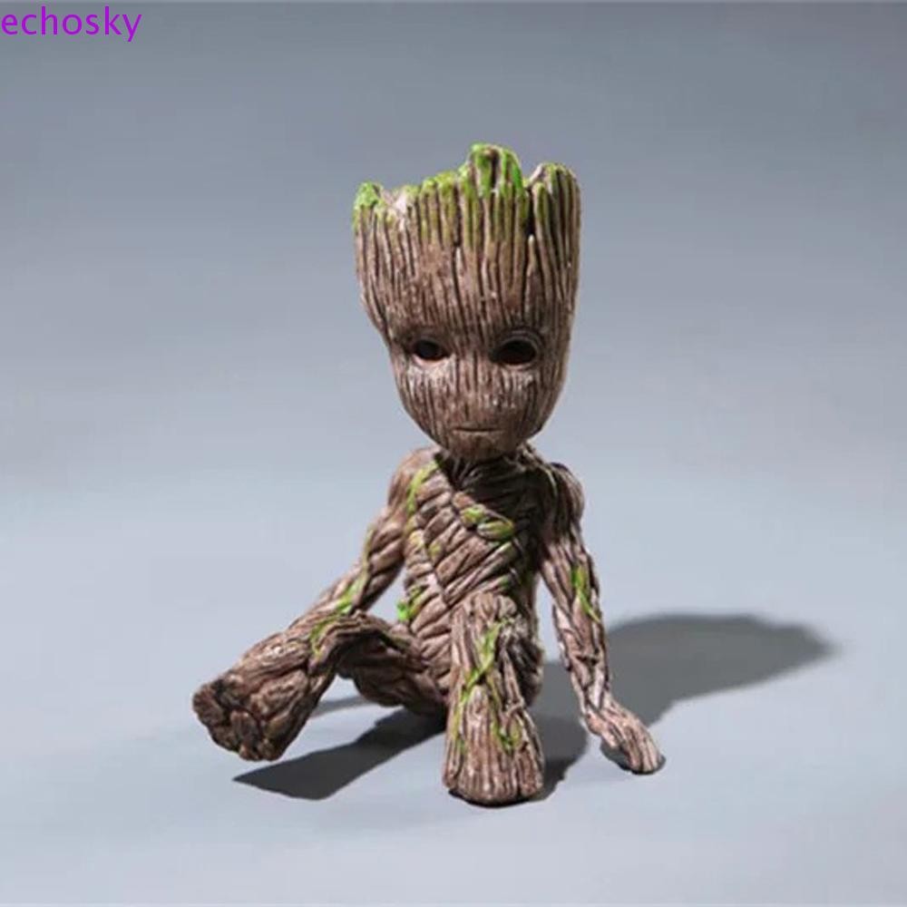 ECHOSKY Groot รูปของเล่นตุ๊กตา Avengers นั่ง Mini Groot
