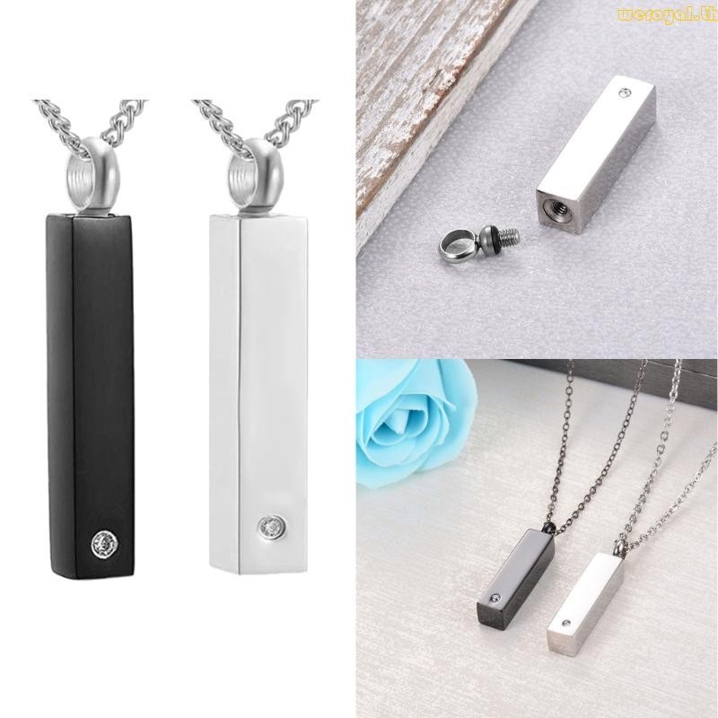 Weroyal Unique Diamond Studded Container Locket Cremation Neck Jewelry