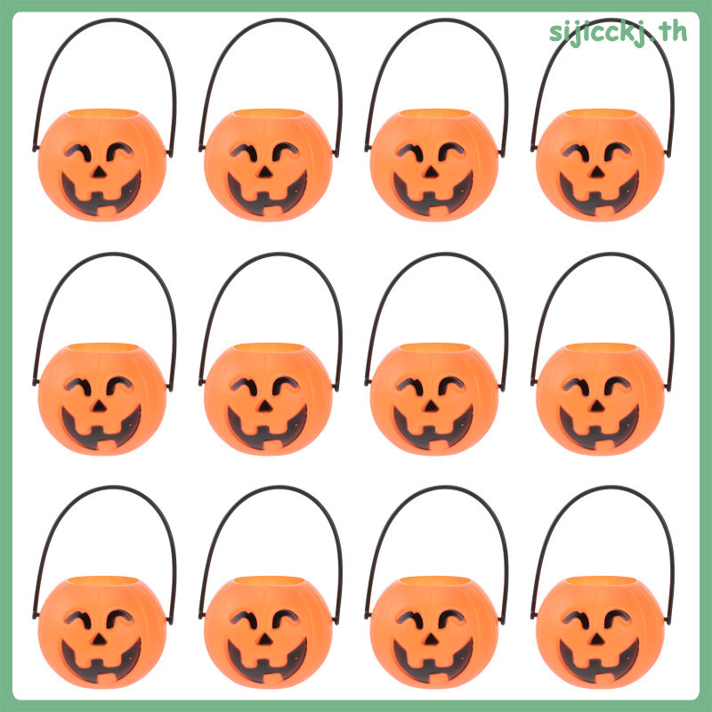 Halloween Decor Pumpkin LED Bucket Candy Pail Mini Buckets Bonbon sijicckj