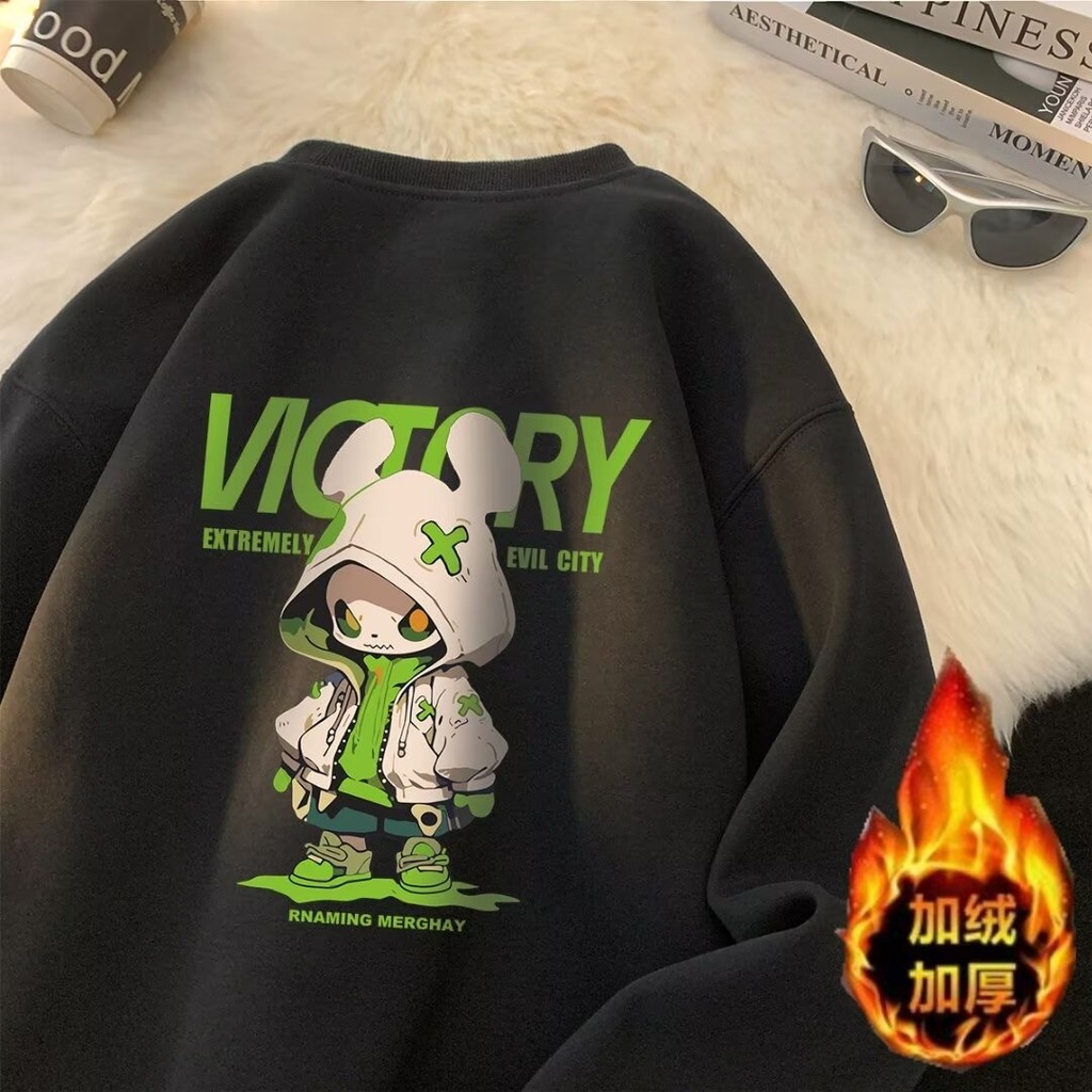 ผู้ชายเกาหลีรุ่นฤดูใบไม้ร่วงฤดูหนาวพิมพ์ 2025 สไตล์ใหม่ฤดูใบไม้ผลิฤดูใบไม้ร่วง2024เสื้อรอบคอใหม่ด้าน