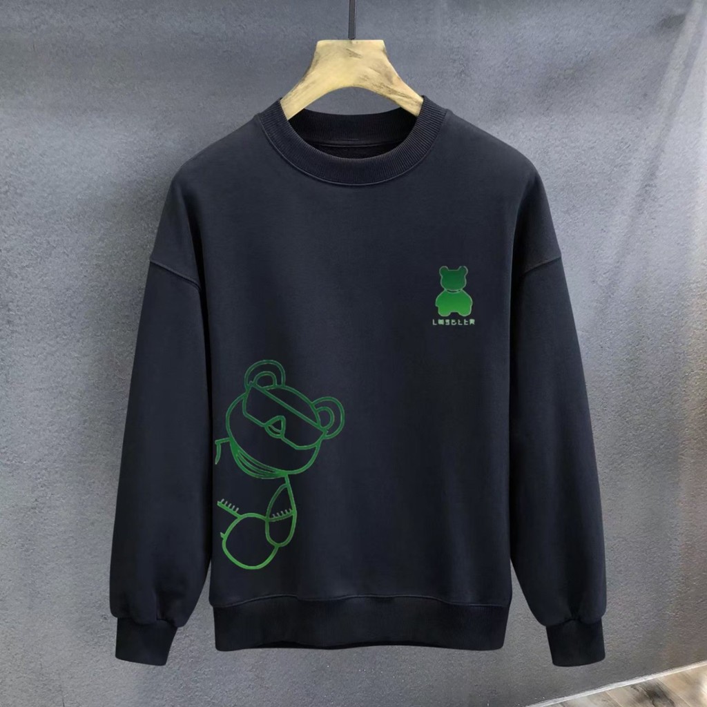 All-Matchฤดูใบไม้ร่วงฤดูหนาวHeavyเสื้อกันหนาว23ผู้ชายสไตล์2025สไตล์อเมริกันคู่สไตล์CODรอบคอหลวมแขนยา