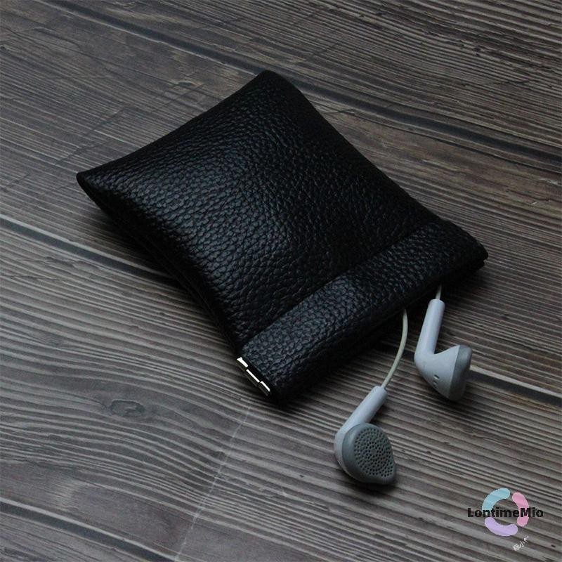 LontimeMio] กระเป๋าใส่เหรียญหนังผู้หญิงผู้ชายกระเป๋าสตางค์สั้นกระเป๋ากุญแจหูฟังผู้ถือบัตรใหม่