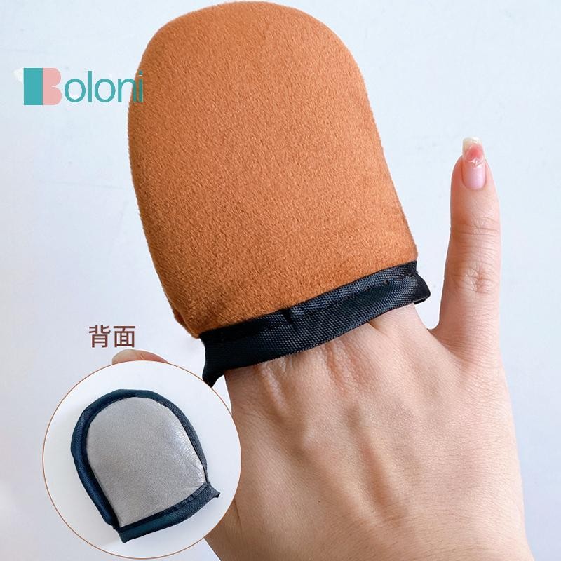 [Boloni] Body Lotion Glove Self-Tning Mitt สองด้านป้องกันมือ Applicator Quick Dry Flocking ถุงมือแต่งหน้า Applicator ใหม่ - รูปที่ 4