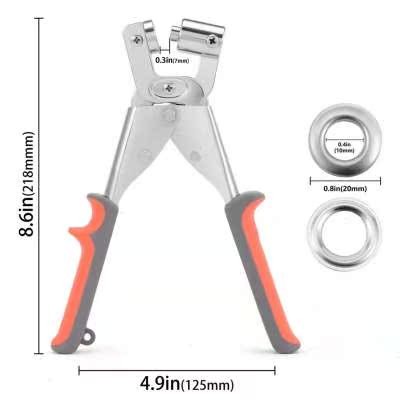 คีมเจาะปุ่มแบบพกพาปุ่มหมัดคู่มือหมัดสเปรย์ผ้าฉบับที่ 4 Buttonhole X Display Rack Punch Pliers Advert