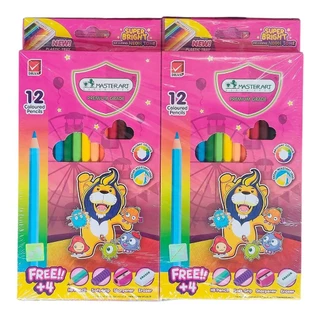 (6 กล่อง) สีไม้ Master Art มาสเตอร์อาร์ต 12 สี แท่งยาว รุ่นซุปเปอร์ไบร์ท