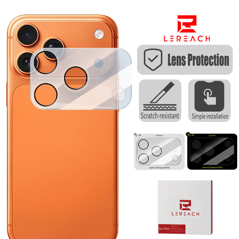 Lenuo & Lereach 3D เลนส์ป้องกันฟิล์มสําหรับ iPhone 17 Pro Max Air โทรศัพท์กล้องเลนส์ 2 ชิ้น HD กระจกนิรภัยใสติดตั้งง่าย