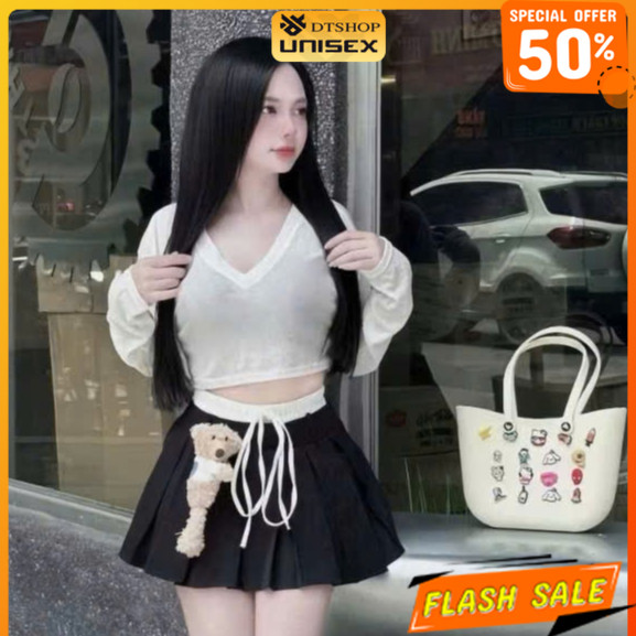 (รายการสวย) - ชุดคอเต่าอ่าวไดผสมกระโปรงจีบชาย ❤ ของผู้หญิงหนาฤดูใบไม้ร่วงชุดฤดูหนาว DTS18