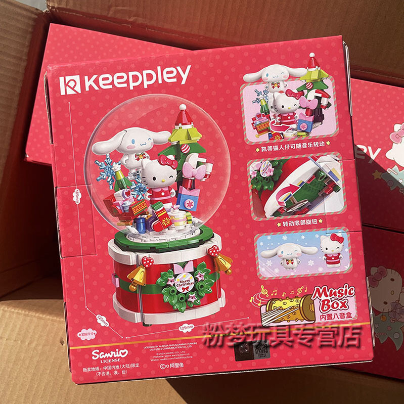 SG SELLERKEEPLEY Sanrio Music Box Building Blocks Kitty Girls Assembling Game Toy Decorative Birthda