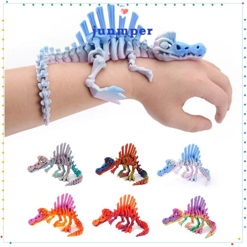 JUNMPER พิมพ์ไดโนเสาร์ Echinosaurus, Multi-Color Movable Joints Figurine, Bone Model Desktop Craft Mini ขนาดไดโนเสาร์โครงกระดูกของขวัญสําหรับเด็ก