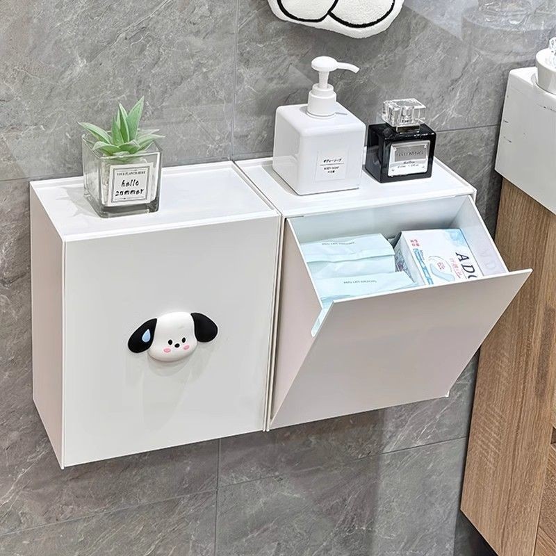 กล่องเก็บผ้าอนามัยติดผนังห้องน้ําในครัวเรือนกันน้ําเจาะฟรีชั้นวางกล่องกระดาษทิชชู