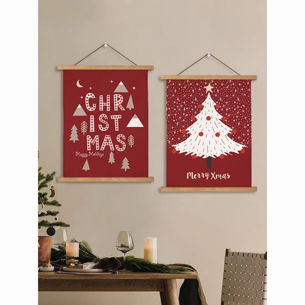 ของประดับตกแต่ง🎄 สำหรับต้นคริสต์มาสและผ้าห่มผนัง พร้อมภาพพิมพ์สวยๆ
