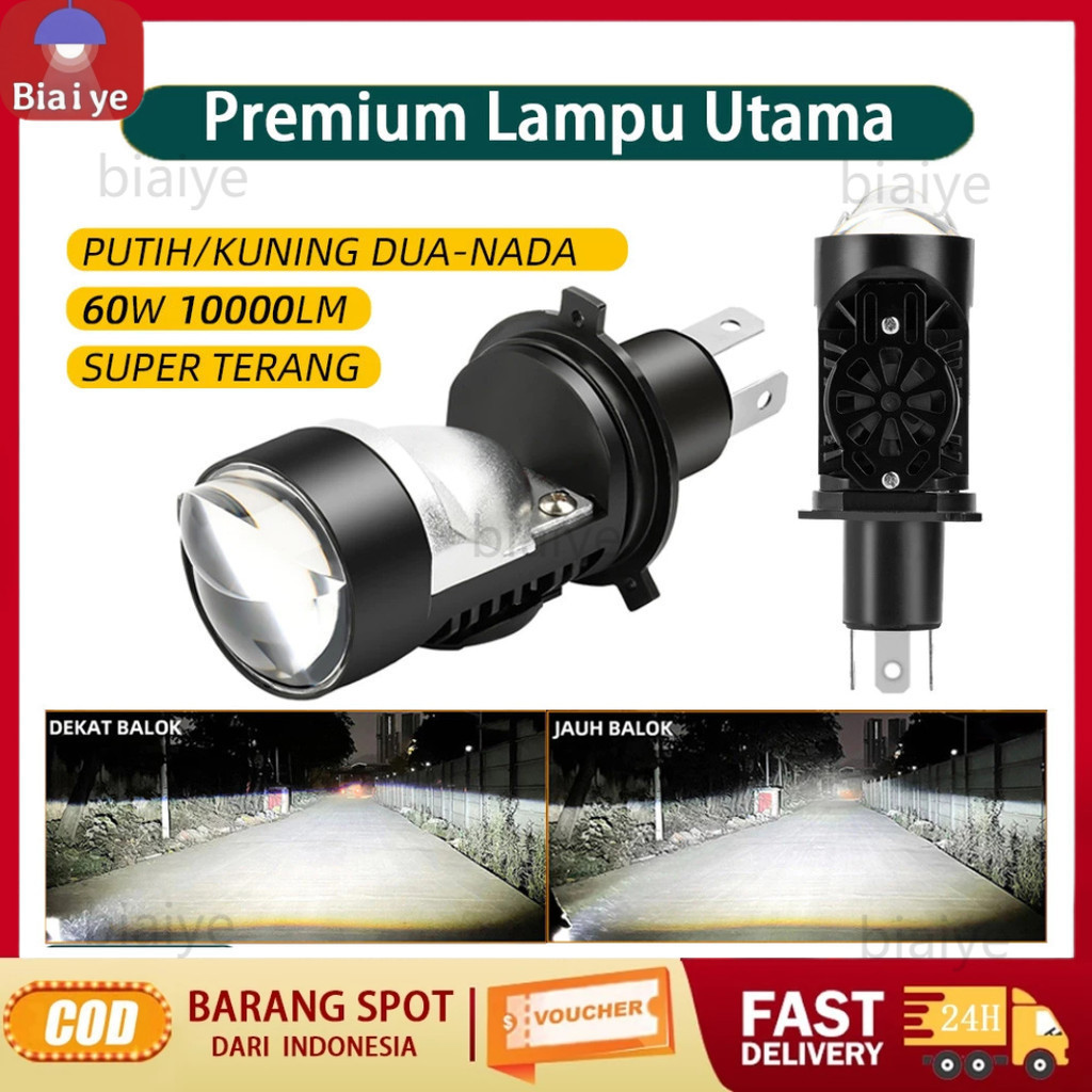 BIAIYE ไฟหน้า LED พรีเมี่ยม H4 Original Epic Racing ZE5/ZE5 Pro High Low AC DC Plus พัดลมระบายความร้