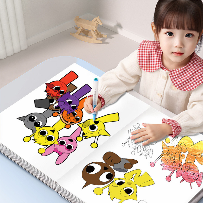 วาดภาพ สมุดสเก็ต Sprunki Music Rhythm Box Drawing Notice Drawing Notice Drawing Notice ของเล่นเด็ก C