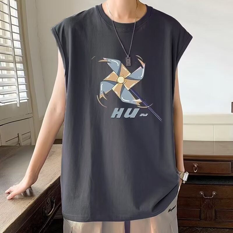 2025 NEW 20252025 American Retro Vest Men Summer Heavyweight Sleeveless Sports Basketball Tank Top L