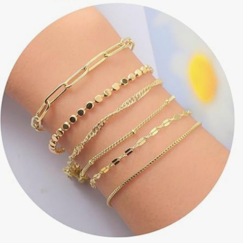 18k Gold chain สร้อยข้อมือเงิน 925 Sky Star Love Simple Fresh สร้อยข้อมือสไตล์เกาหลีโซ่ปรับได้สร้อยข้อมือหวานผู้หญิง