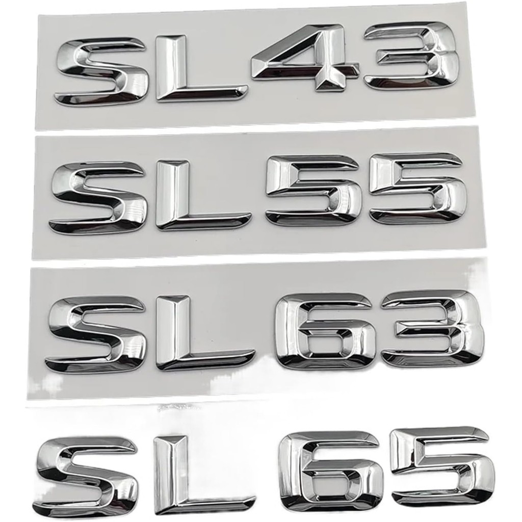 3D ABS Chrome ตัวอักษรรถด้านหลัง Badge SL43 SL55 SL63 SL65 โลโก้สัญลักษณ์ Fit สําหรับ Mercedes SL AM