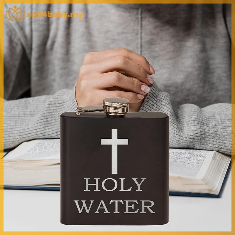 Xo94bsby 168ML Cross Pattern Holy Water Bottle ck Hip Flask Stainless Hip Flask Hip Flask วิสกี้ Hip