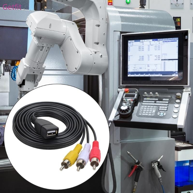 GETF USB Female to 3RCA Sound Cable USB to 3RCA Male Splitter Adapter Cord สําหรับโทรศัพท์แท็บเล็ตโฮ