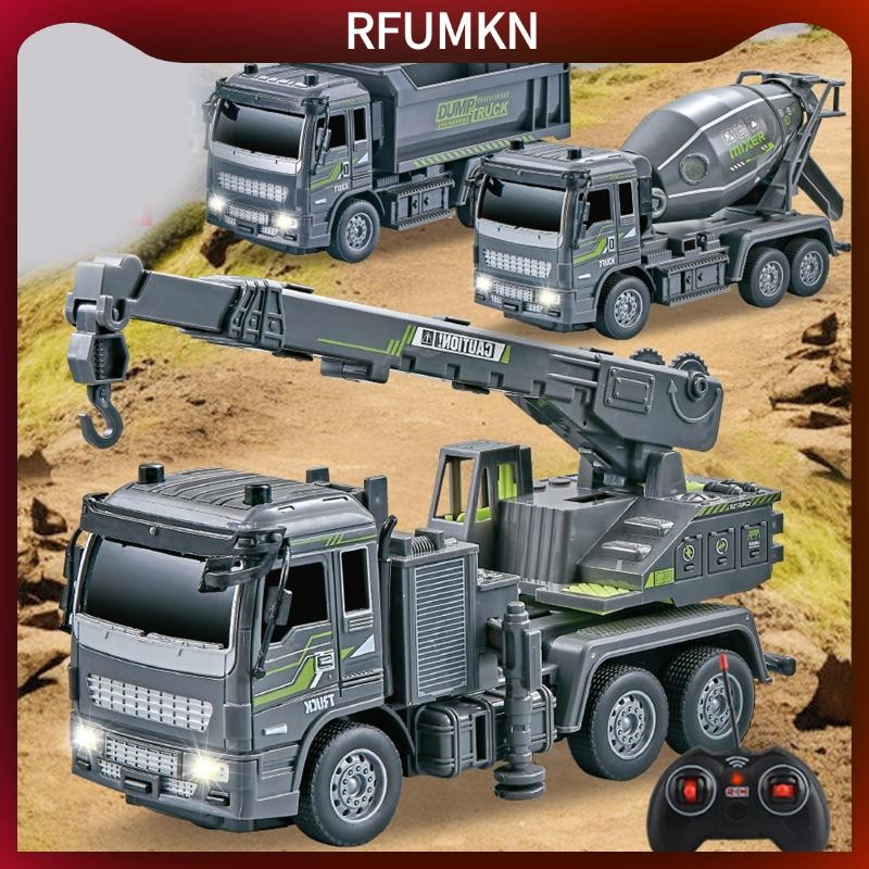[rfumkn] 1:32 RC Engineering Truck Electric Construction Model Toy Car 6WD ของขวัญวันเกิด RC Enginee