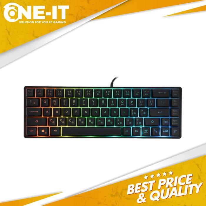 Rexus Battlefire K68M Mini Gaming Keyboard – 68 คีย์, RGB LED, Anti Ghosting Black