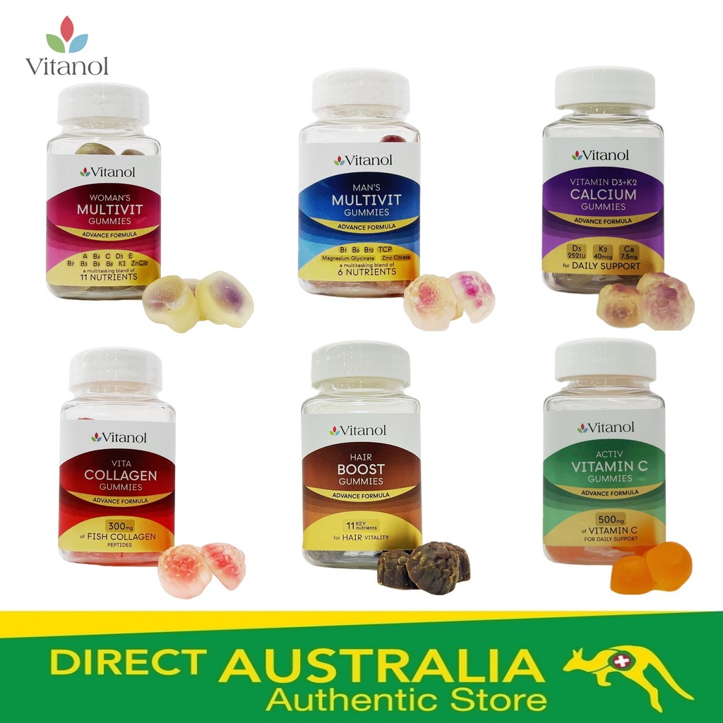 Vitanol Women Multivitamin / Men Multivitamin / Calcium D3 K2 / Collagen / Hair Boost / Vitamin C